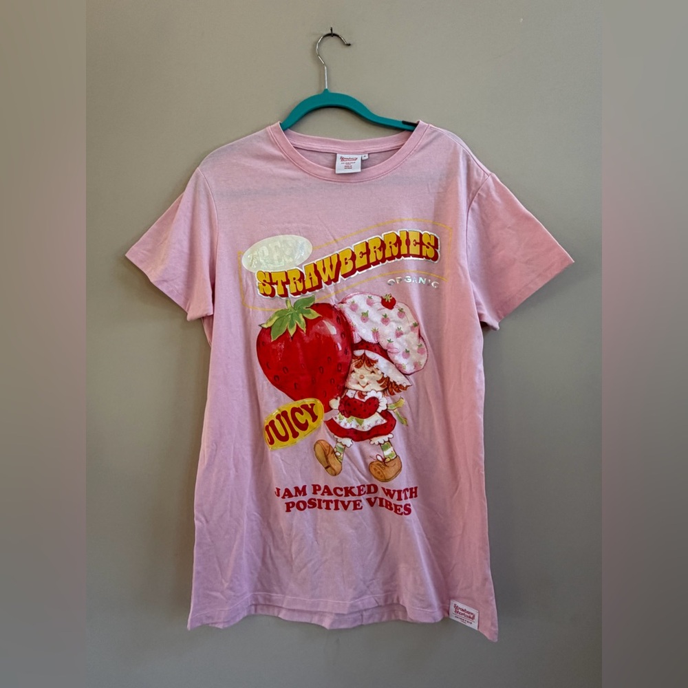 Strawberry Shortcake Skinnydip London Pink Cotton Blend Graphic T-Shirt Tee Top